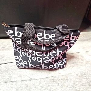 Bebe bbsp Womens Handbag Logo Nylon Small Zipper Bag